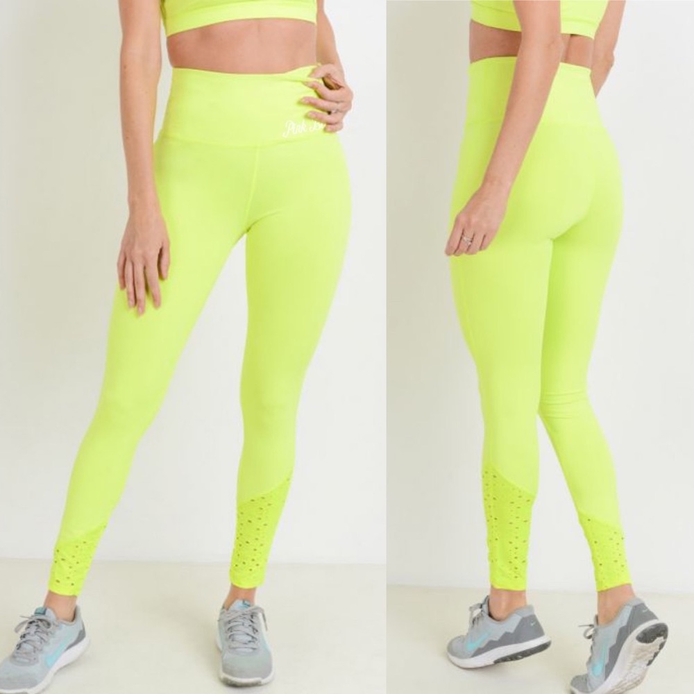 Neon Yellow Leggings from Pink Barbell🌟